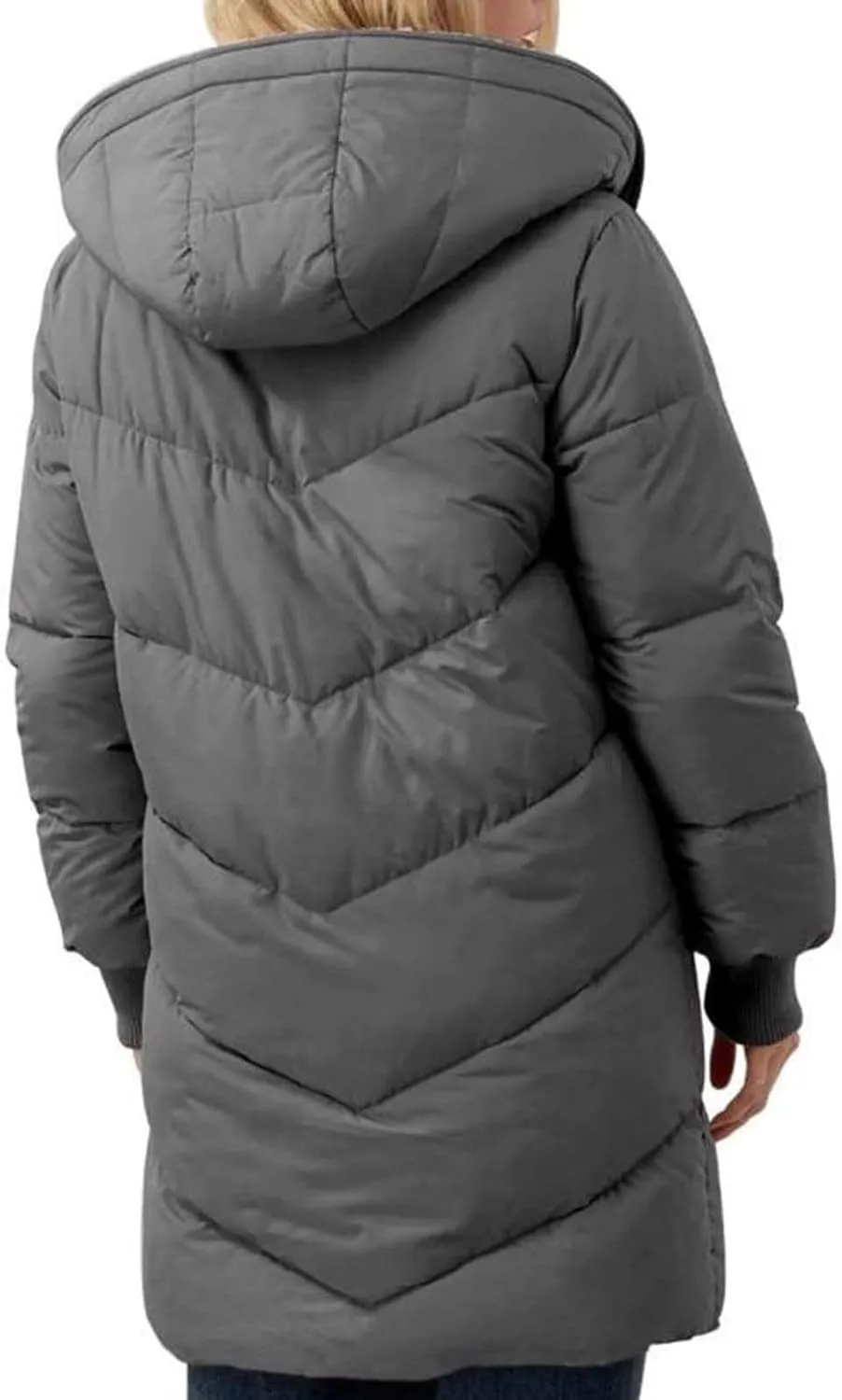 2024 Women's Winter Puffer Coat Thickened Down Jacket Warm Long Down Hood Fleece Lined Long Hooded Puffer Jacket