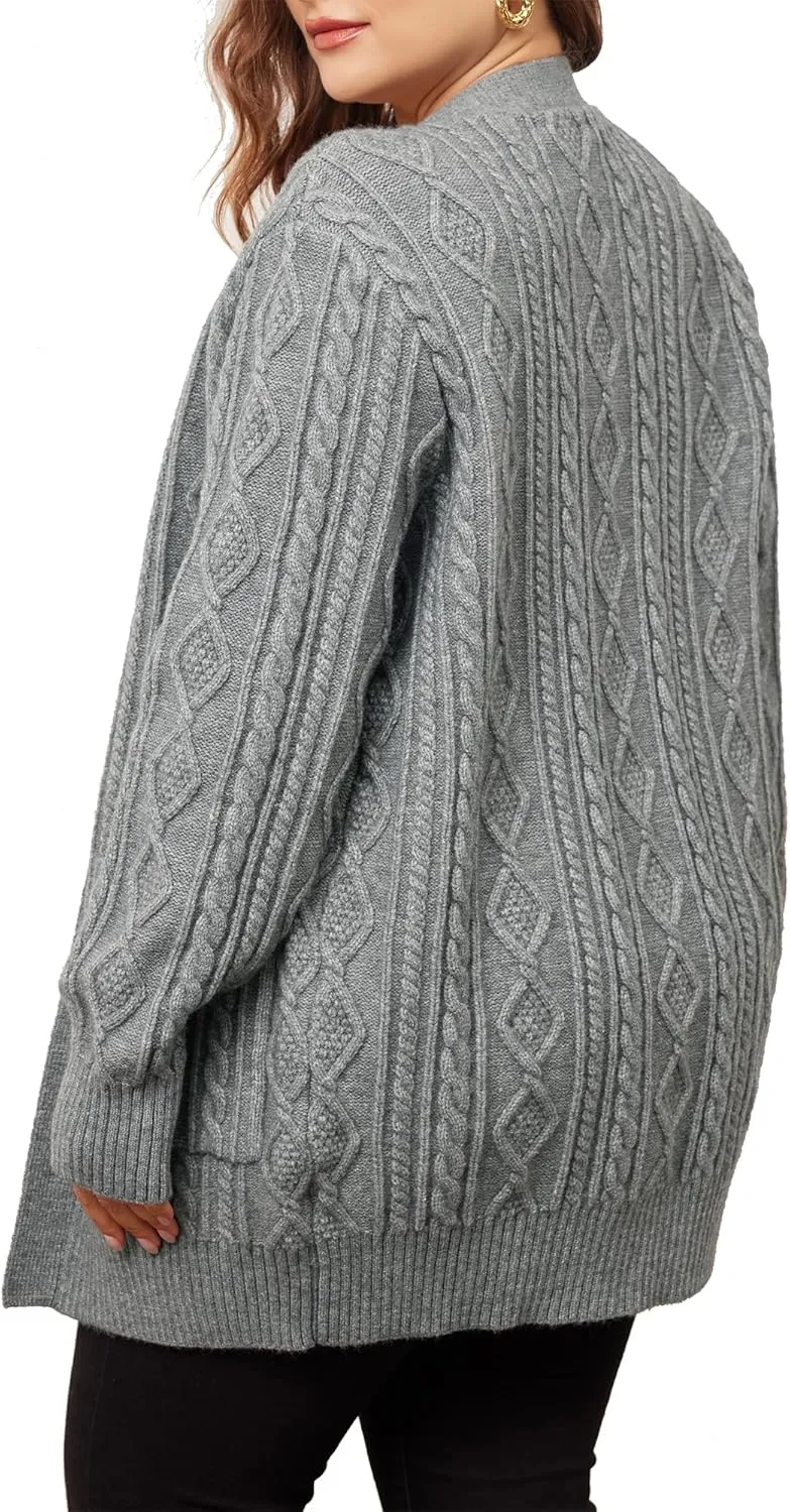 Agnes Orinda Cardigan Sweaters for Women 2025 Plus Size Lightweight Long Sleeve Open Front Sweaters with Pockets
