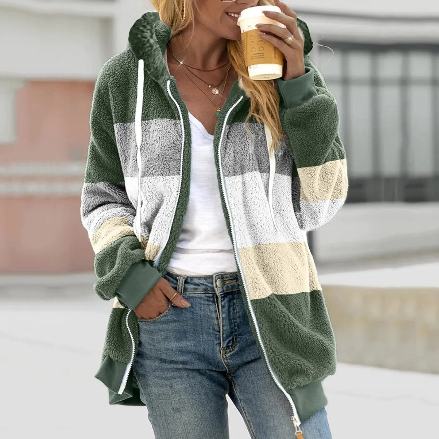 aihihe Oversized Cardigan for Women Classic Lapel Collar Open Front Long Jacket 2023 Fall Trendy Outerwear with Pockets