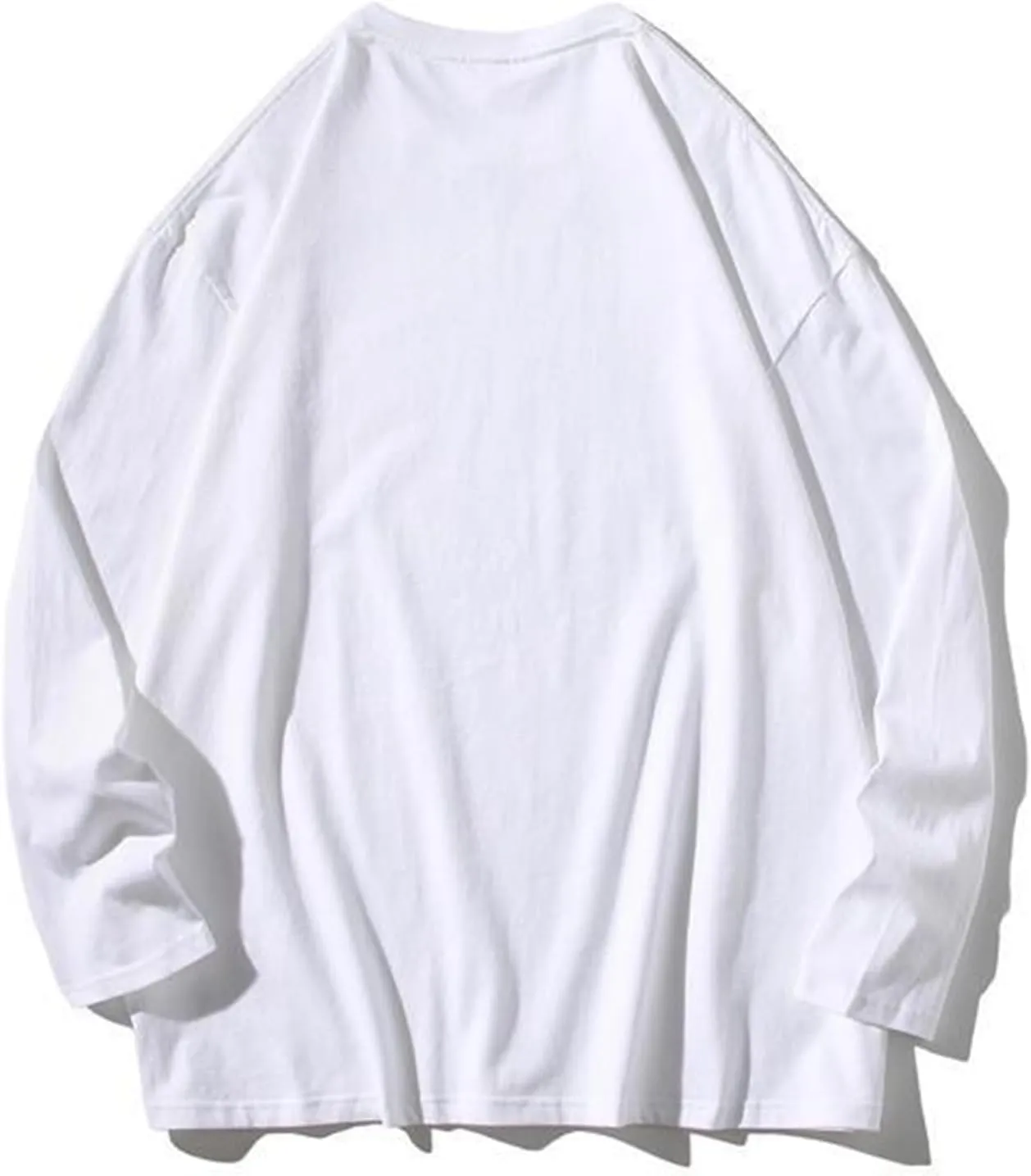 Aymnlox Crewneck Sweatshirt for Men Oversize Solid Color Long Sleeve Casual Lightweight Sweatshirts Baggy Soft Fit Pullover