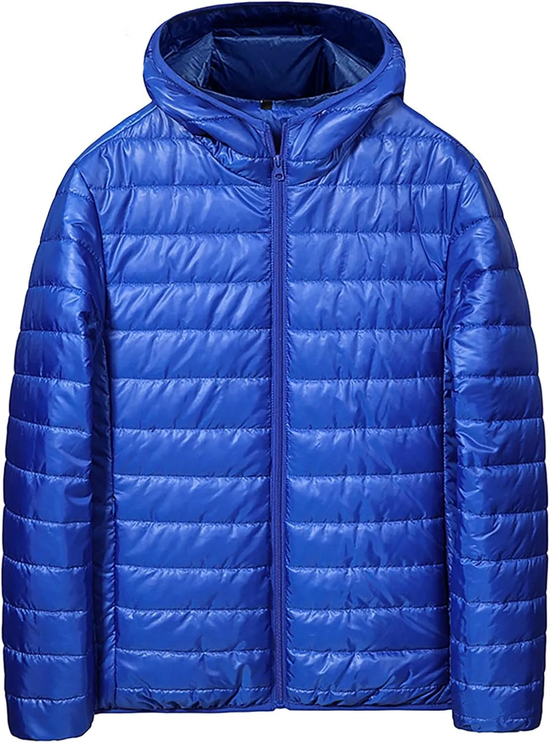 BIFUTON Men's Lightweight Puffer Down Jackets Detachable Zipper Hoodies Winter Coat Cotton Padded Coat for Travel Ski Jackets