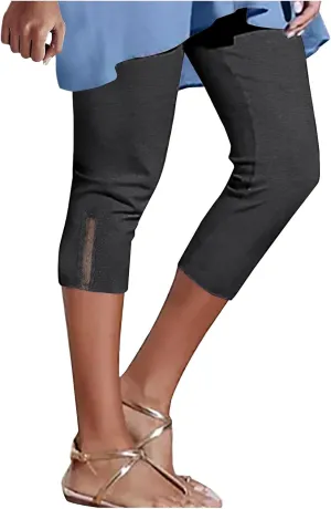 Capri Leggings for Women Women Women Capris Leggings Classic American Flag Print Yoga Running Pants Soft Capri Black