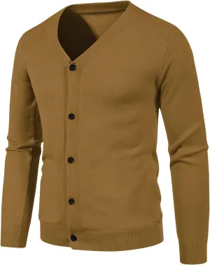 Cardigan Sweaters for Men Slim Fit Lightweight Sweaters Casual Long Sleeve Sweaters Button Down Big and Tall Sweater