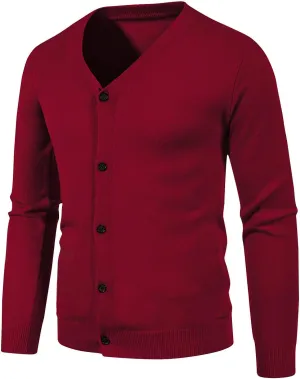 Cardigan Sweaters for Men Slim Fit Lightweight Sweaters Casual Long Sleeve Sweaters Button Down Big and Tall Sweater