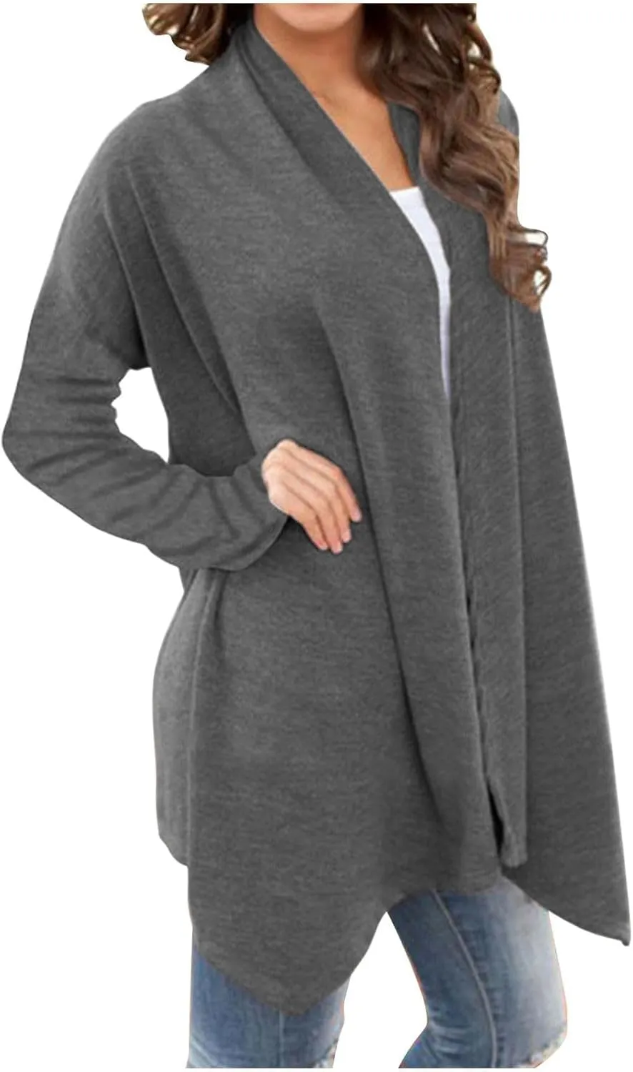 Cardigan Sweaters for Women, Casual Long Sleeve Open Front Solid Lightweight Cardigan Spring Oversized Soft Jackets