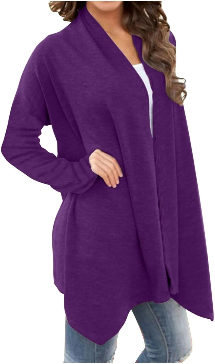 Cardigan Sweaters for Women, Casual Long Sleeve Open Front Solid Lightweight Cardigan Spring Oversized Soft Jackets