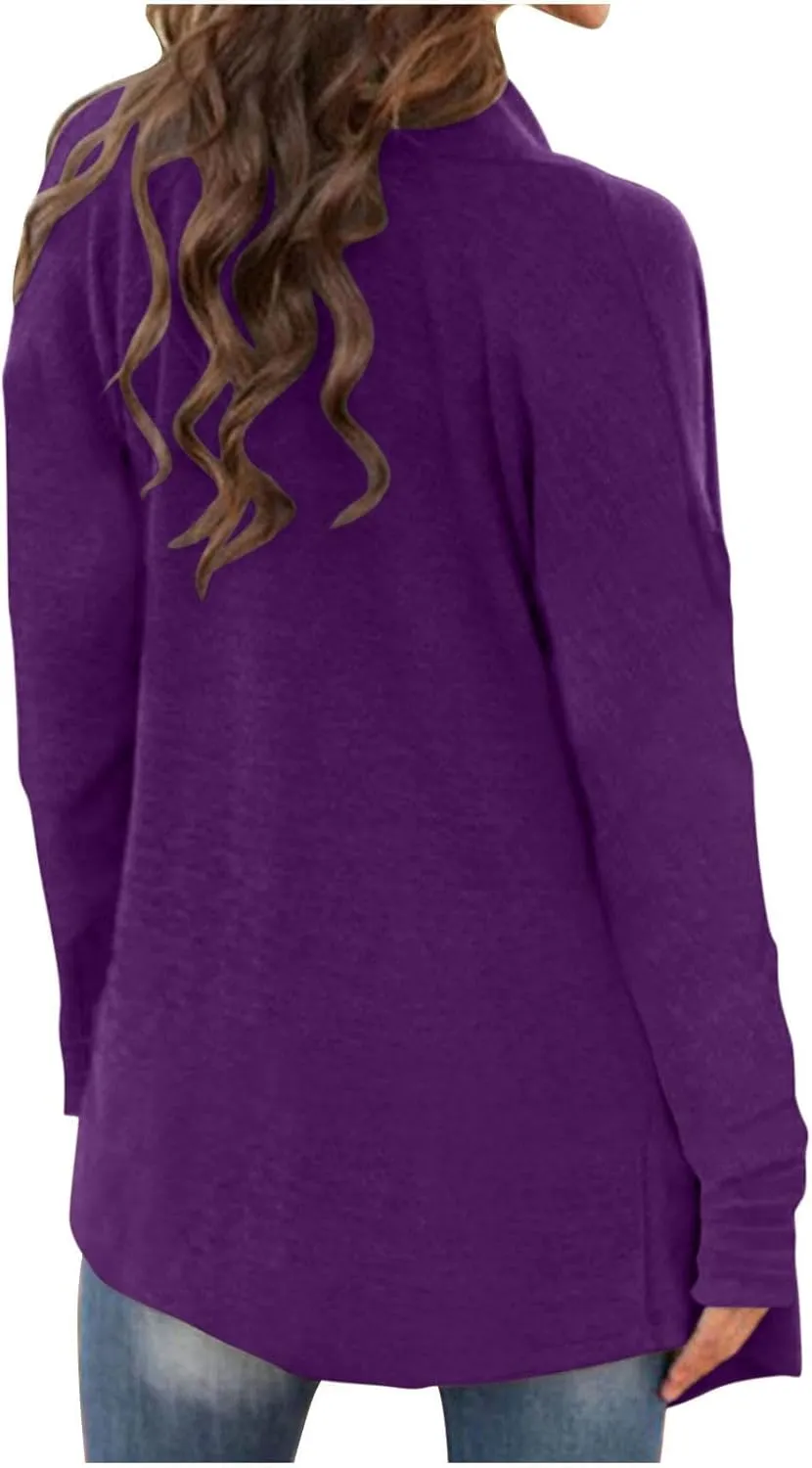 Cardigan Sweaters for Women, Casual Long Sleeve Open Front Solid Lightweight Cardigan Spring Oversized Soft Jackets