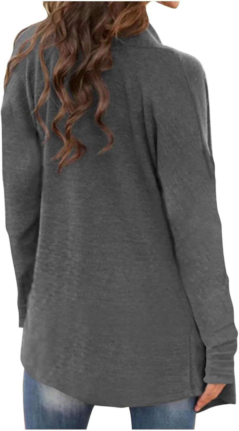 Cardigan Sweaters for Women, Casual Long Sleeve Open Front Solid Lightweight Cardigan Spring Oversized Soft Jackets