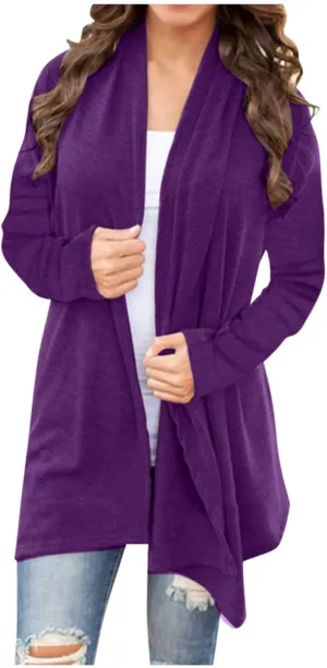 Cardigan Sweaters for Women, Casual Long Sleeve Open Front Solid Lightweight Cardigan Spring Oversized Soft Jackets