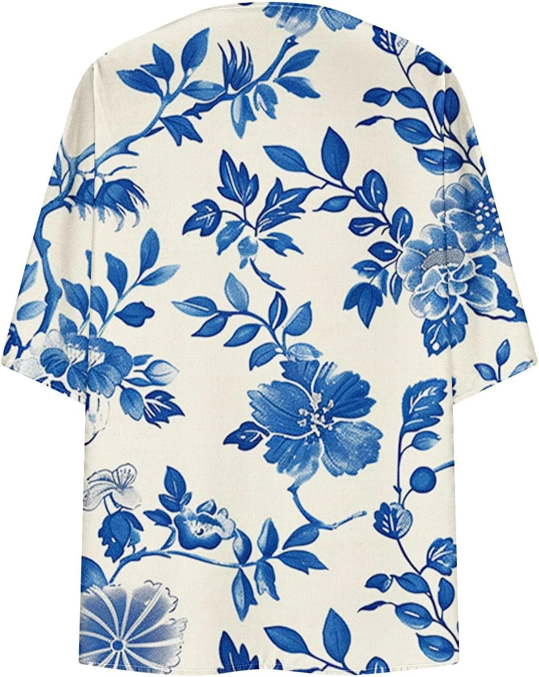 Cardigans for Women Trendy 3/4 Sleeve Open Front Cardigan Floral Printed Boho Kimono Summer Vacation Outfits