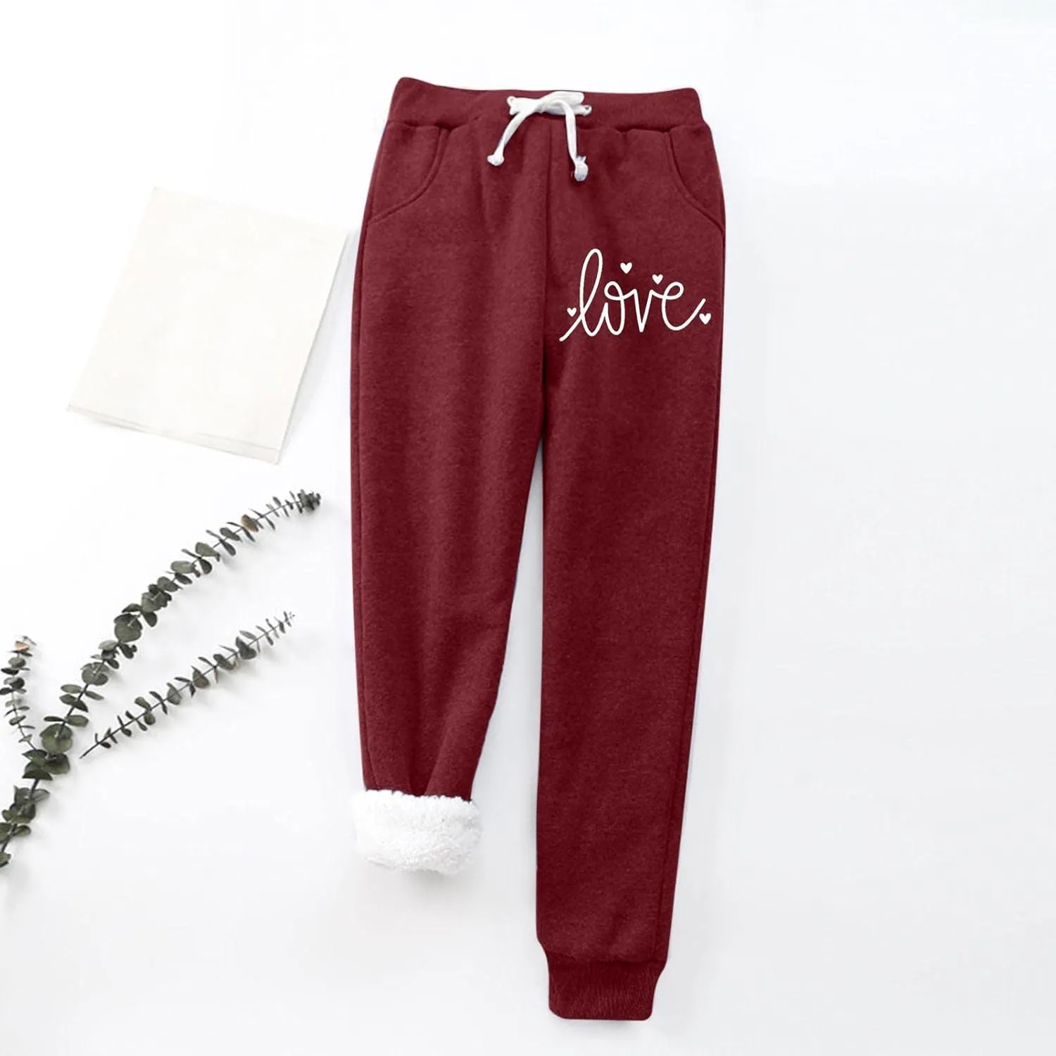 Cinch Bottom Sweatpants for Women Sherpa Fleece Lined Loose Fit Drawstring Joggers Track Pants with Pockets Trousers Gym Y2k