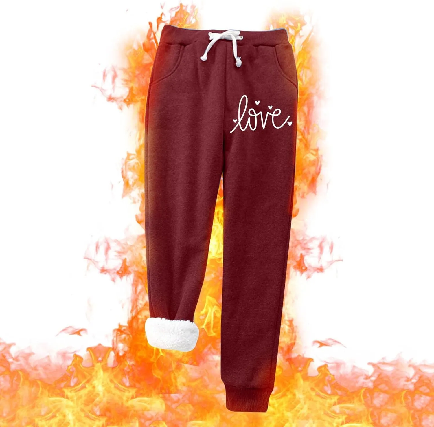 Cinch Bottom Sweatpants for Women Sherpa Fleece Lined Loose Fit Drawstring Joggers Track Pants with Pockets Trousers Gym Y2k