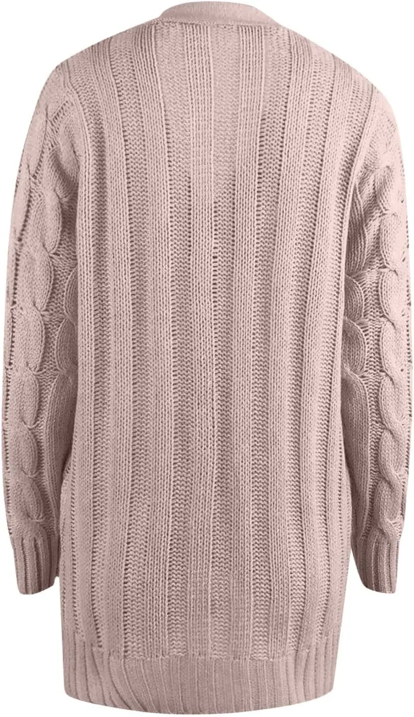 cooki Womens Cardigan Sweaters Fall Women's Open Front Fashion Button Down Cable Knit Chunky Sweater Jackets Coats