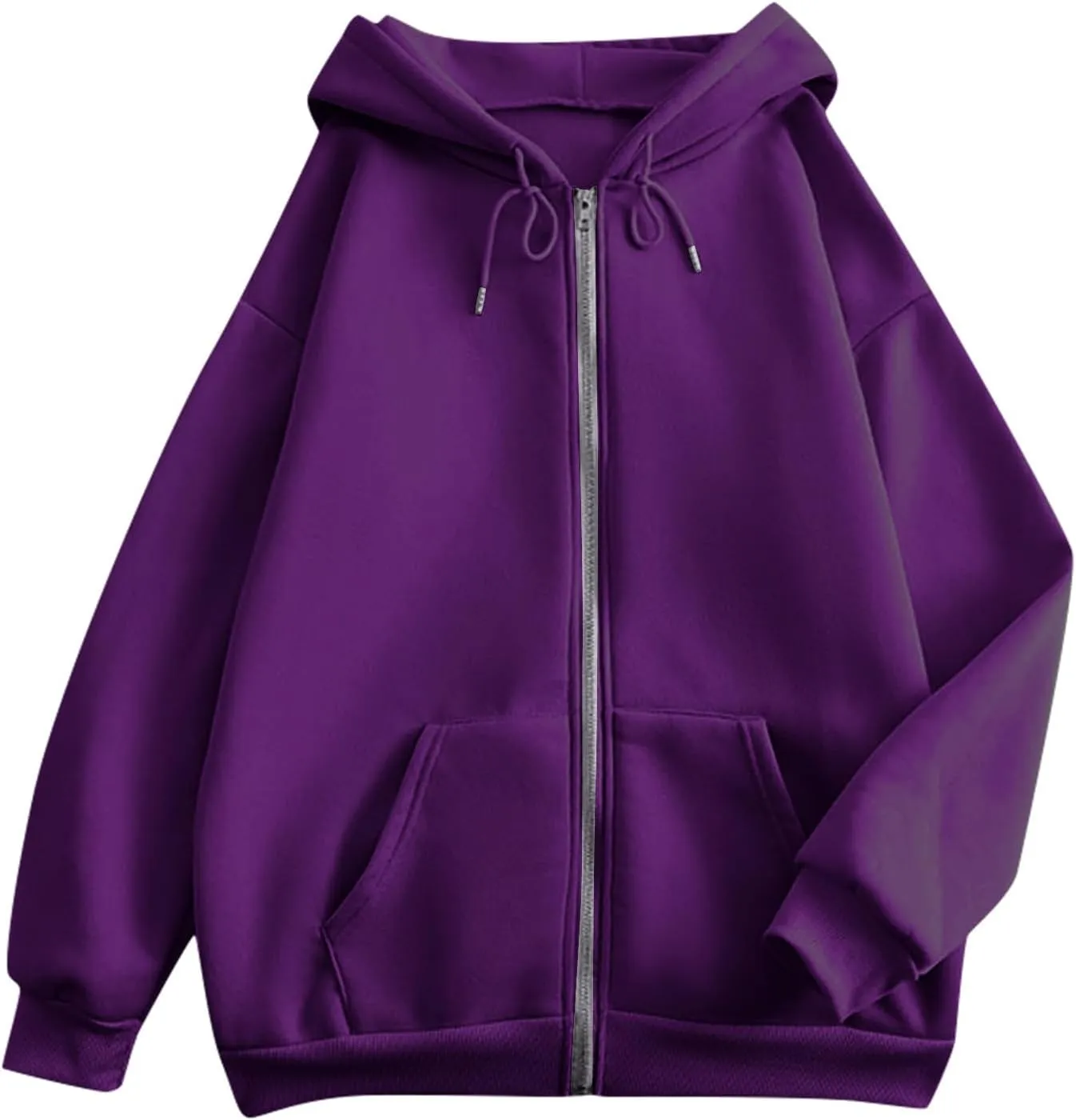 COTECRAM Women Zip Up Y2K Hoodie Fall Oversized Sweatshirts Casual Long Sleeve Drawstring Hooded Jacket 2024 Clothes