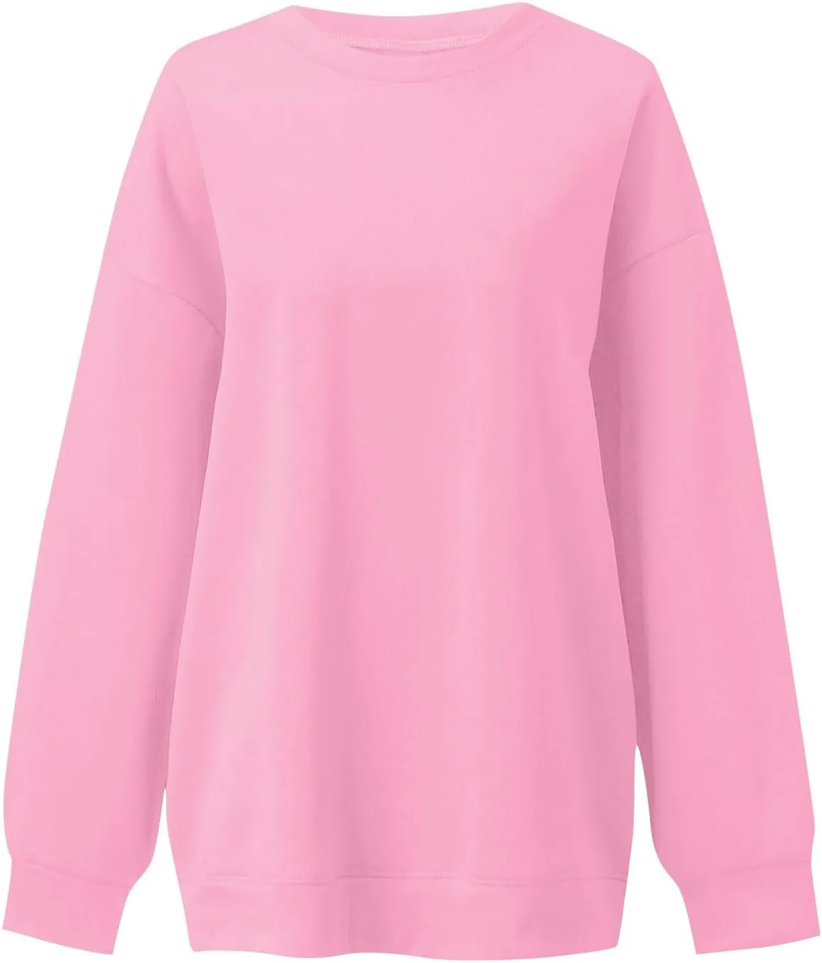 Crewneck Sweatshirts Women Soft Comfy Oversized Sweatshirt Drop Shoulder Long Sleeve Loose Fit Pullover Tops