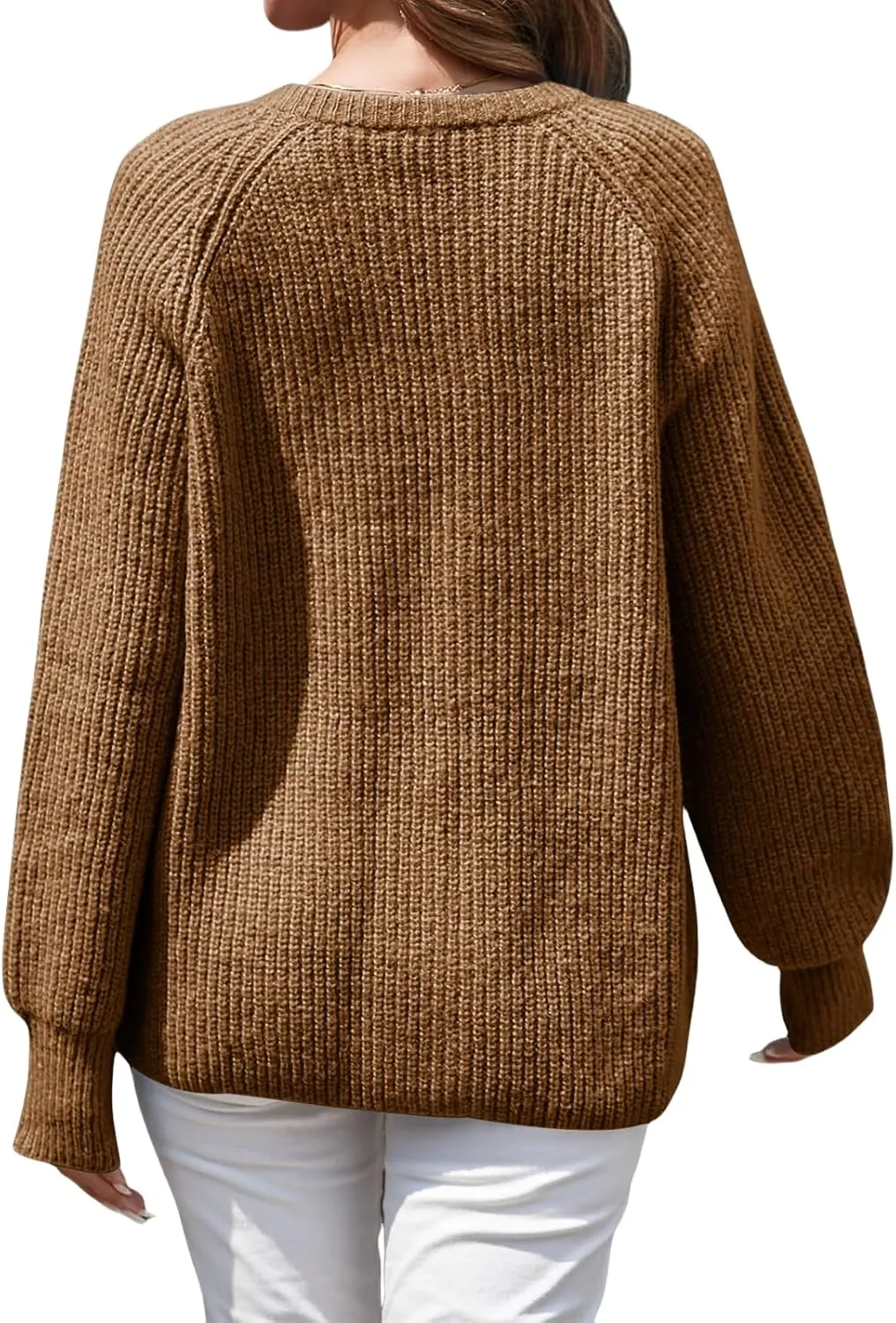 Crochet Cardigan Sweaters for Women Tops Chunky Knitted Crew Neck Trendy Cropped Button Long Sleeve Sweater Fall 2024