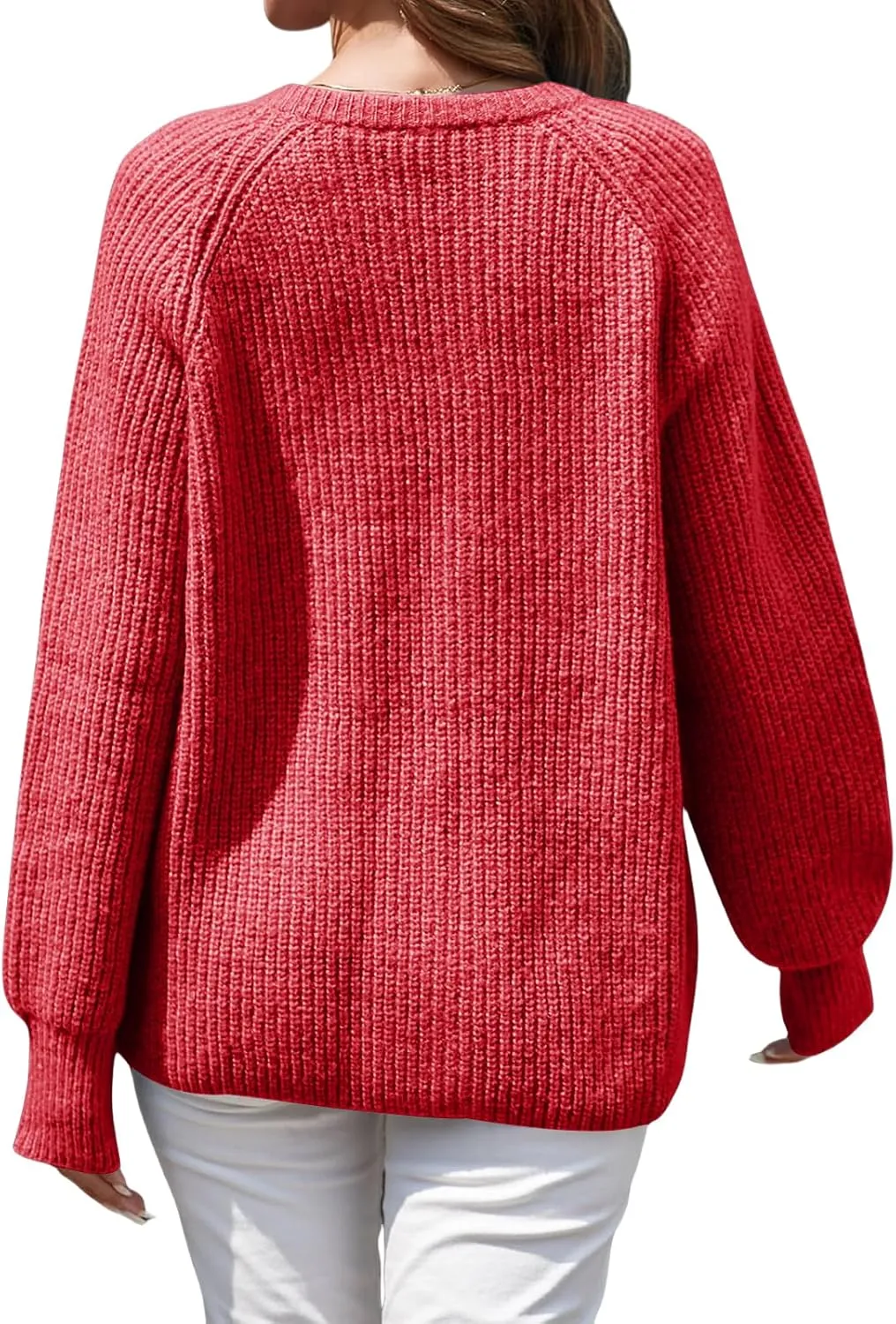 Crochet Cardigan Sweaters for Women Tops Chunky Knitted Crew Neck Trendy Cropped Button Long Sleeve Sweater Fall 2024