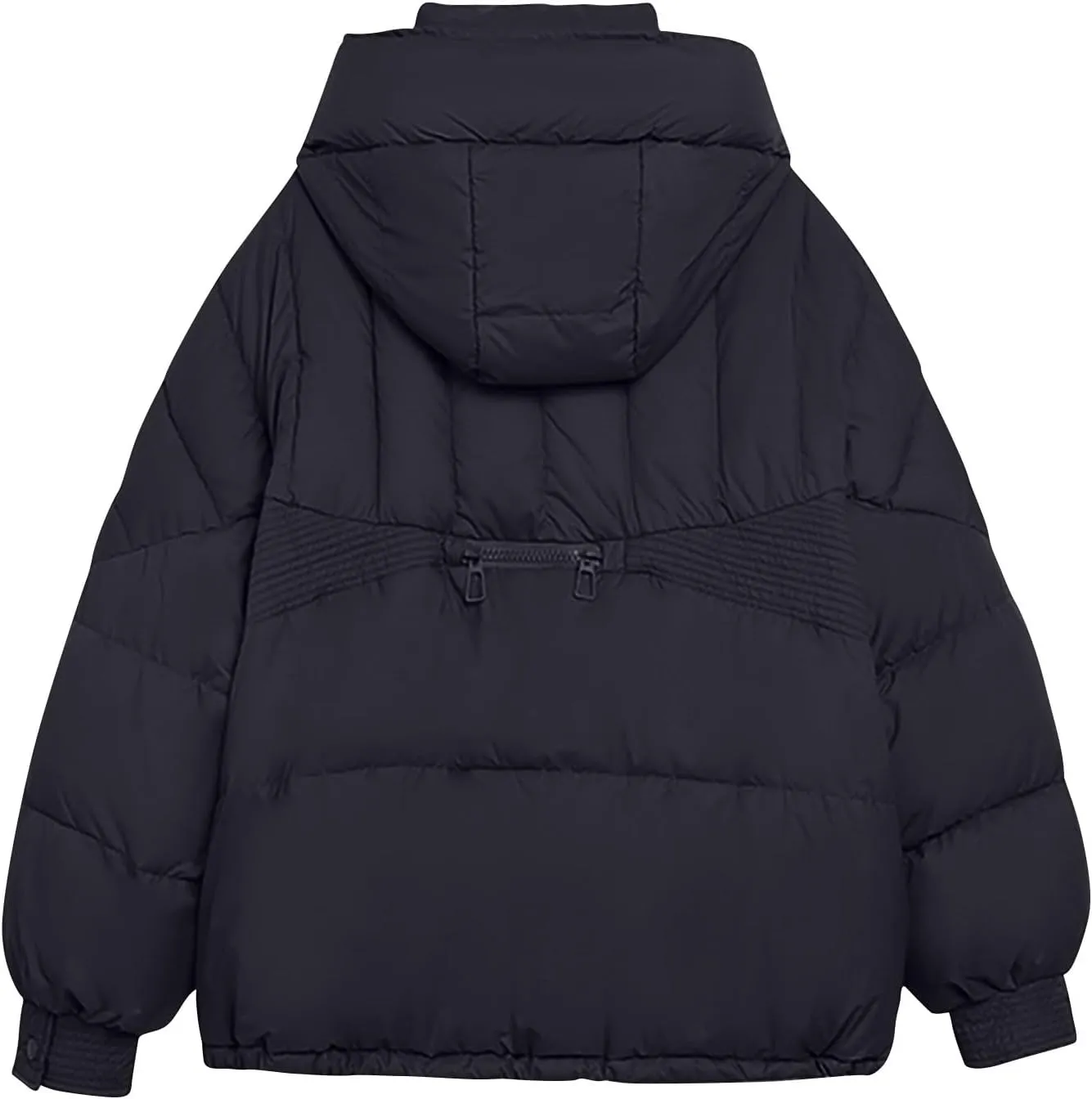 Cropped Puffer Jackets For Women Zip Up Quilted Down Jackets with Removable Hood 2024 Winter Warm Fashion Outfits