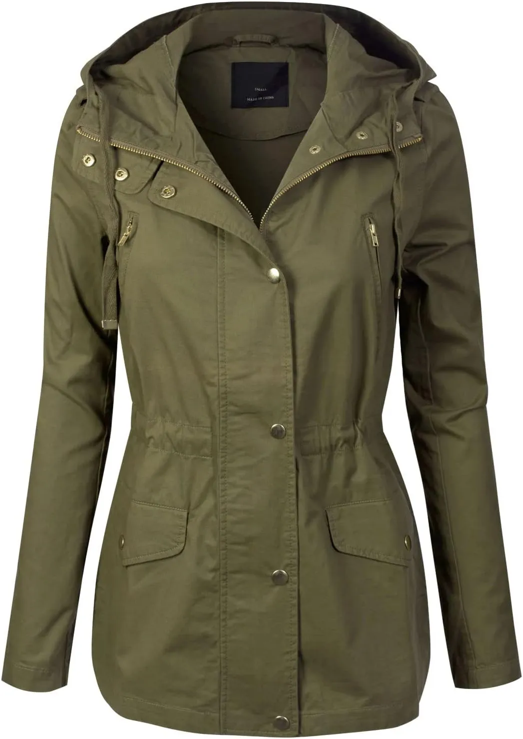 Design by Olivia Women's Lightweight Front Zipper Solid Utility Anorak Hoodie Vest/Jacket