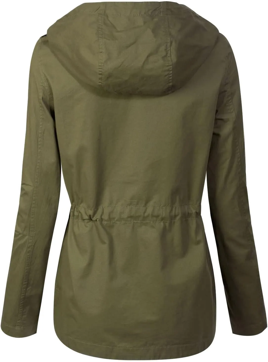 Design by Olivia Women's Lightweight Front Zipper Solid Utility Anorak Hoodie Vest/Jacket