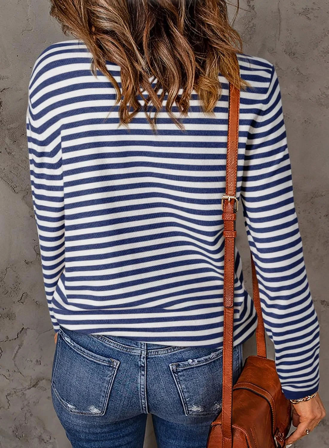 Dokotoo Women's Lightweight Sweaters 2025 Fashion Striped Long Sleeve Sweaters Casual Pullover Turtleneck Sweater Tops