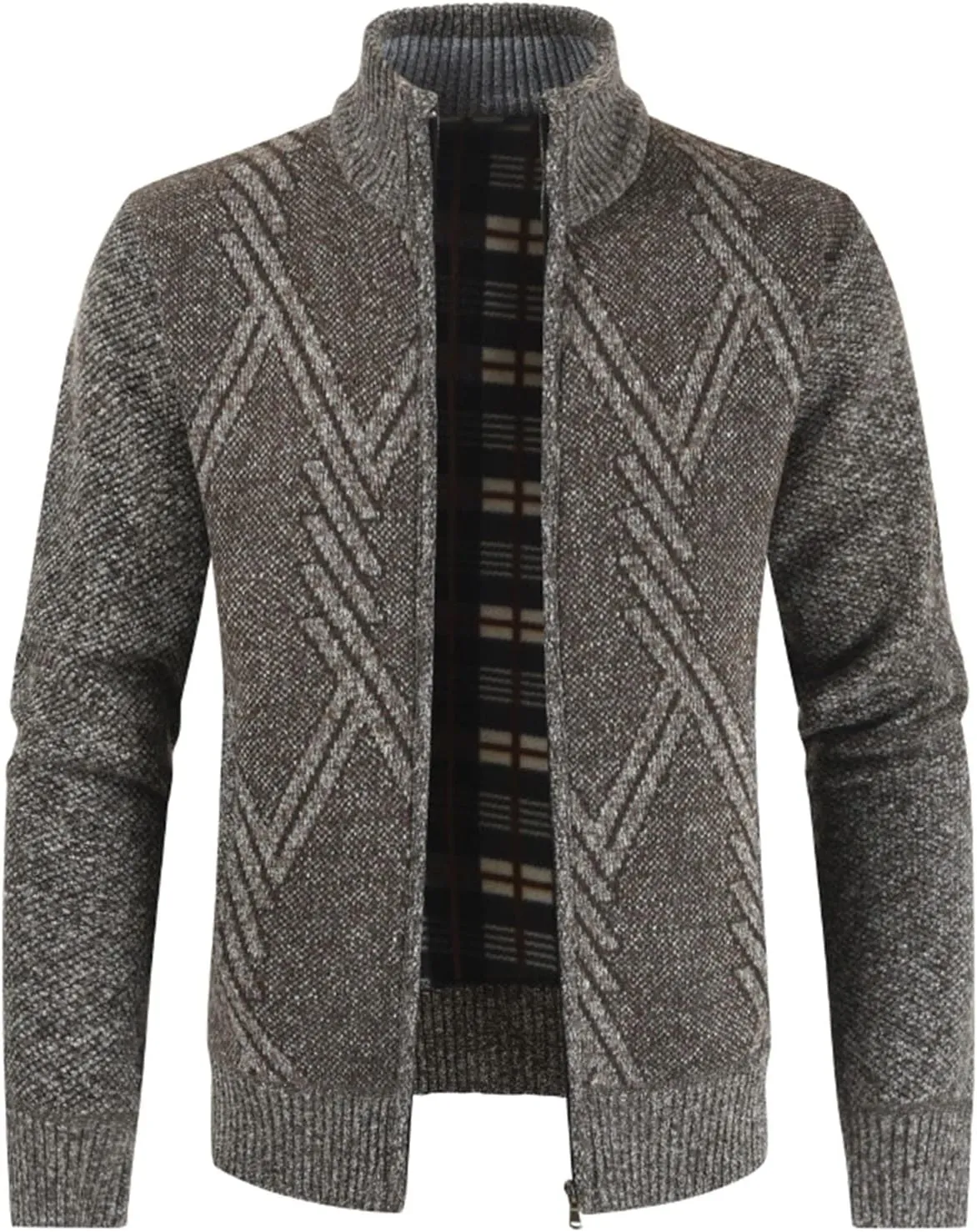 DuDubaby Mens Fleece Lined Jacket Men's Fashion Long Sleeve Warm Solid Color Hooded Jackets Tops