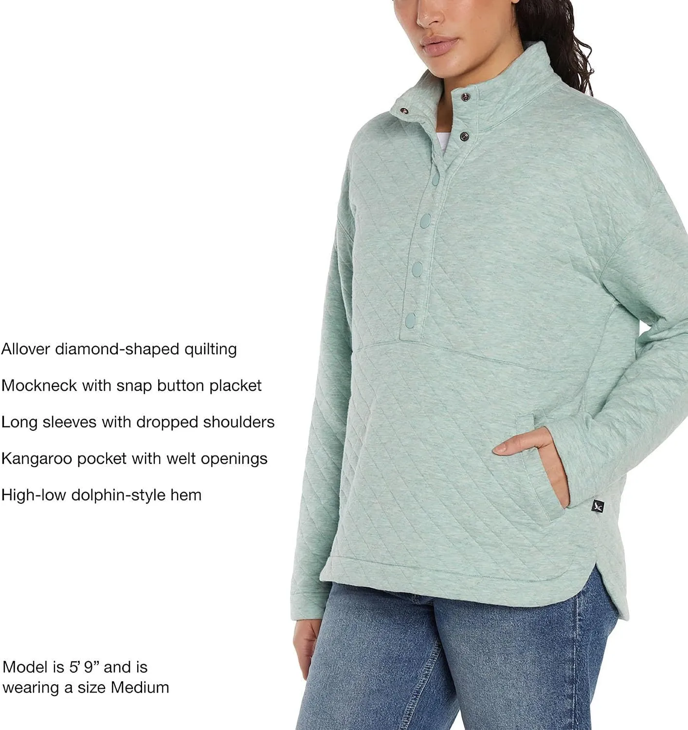 Eddie Bauer Women's Quilted Pullover, Womens Sweatshirts for Winter, Ladies Sweater and Pullover