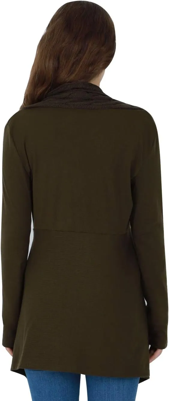 EFOFEI Womens Open Front Long Sleeve Button Down Cable Sweater Cardigans