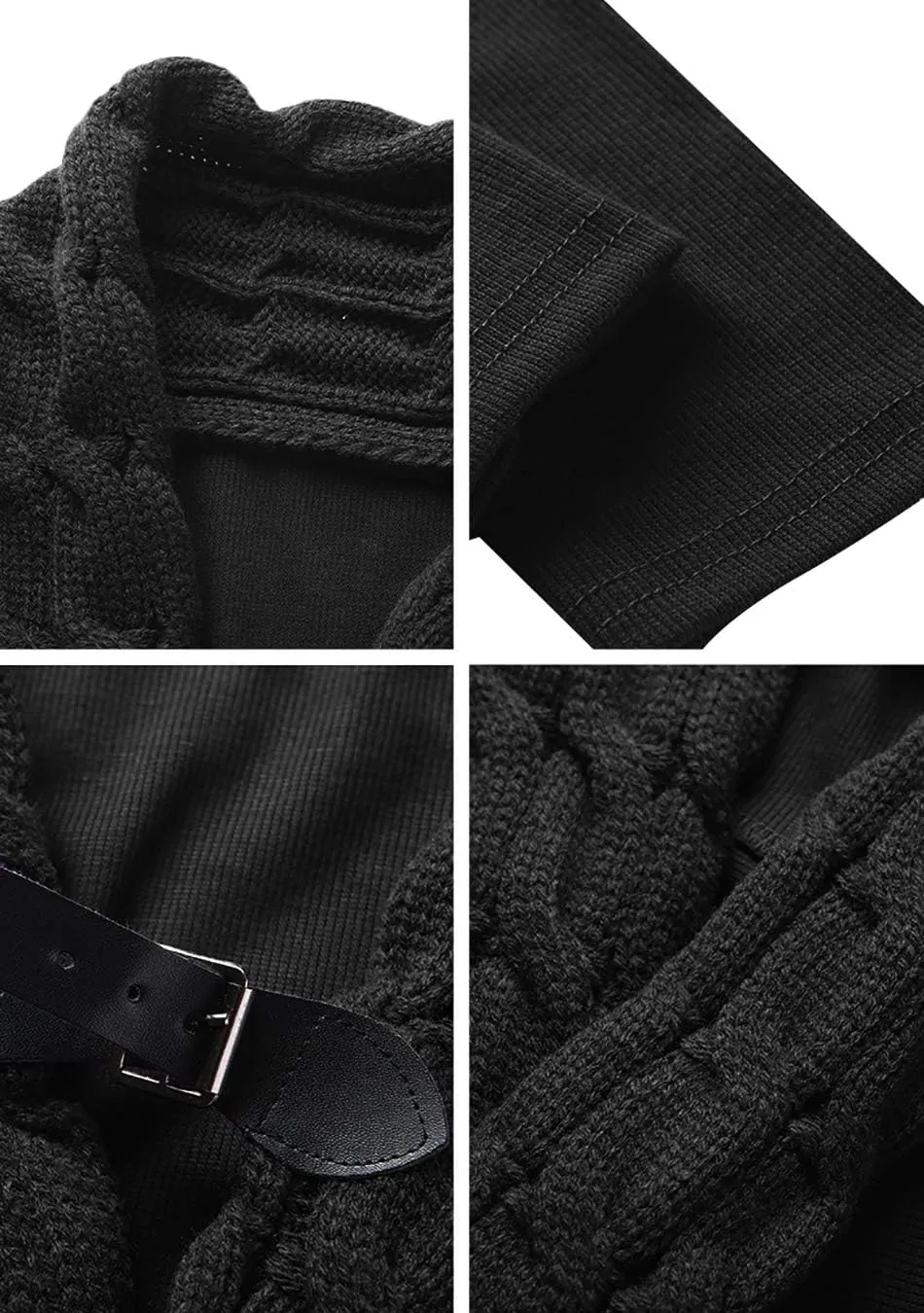 EFOFEI Womens Open Front Long Sleeve Button Down Cable Sweater Cardigans