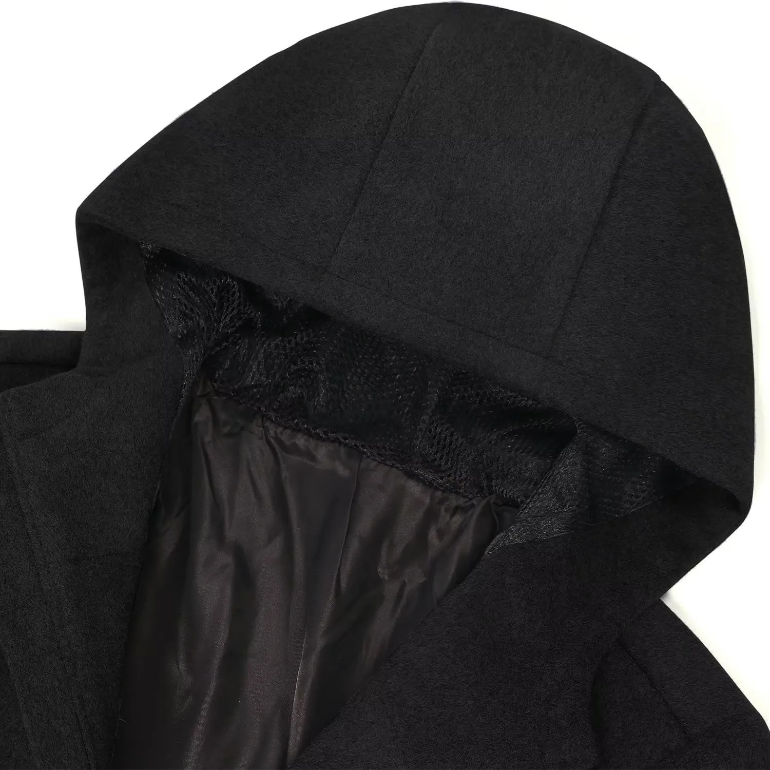 ELETOP Men's Trench Coat Long Wool Coat Winter Classic Overcoat Top Pea Coat