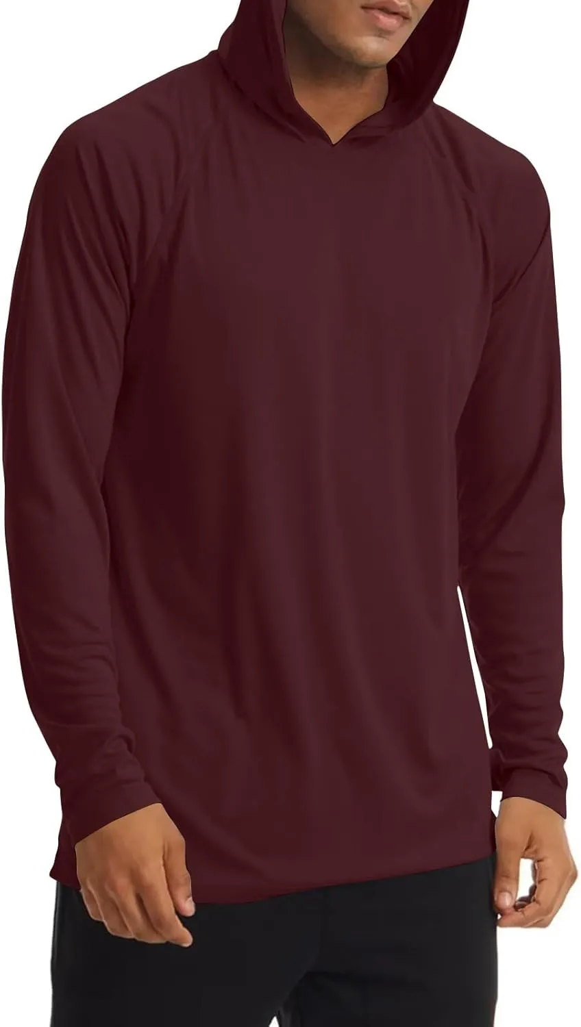 Fishing Shirts for Men Classic-Fit Fitness Long Sleeve Tops Quick Dry Sun Protection Comfort Lightweight Hoodie