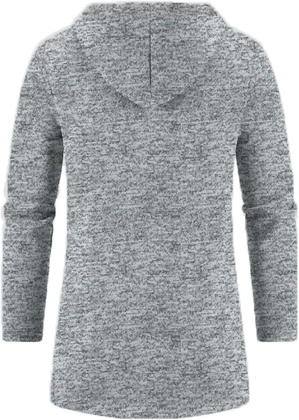 Fleece Hoodies for Men Knit Cardigan Long Jacket Long Sleeve Drawstring Overcoat Fashion Warm Coat with Zipper Pockets