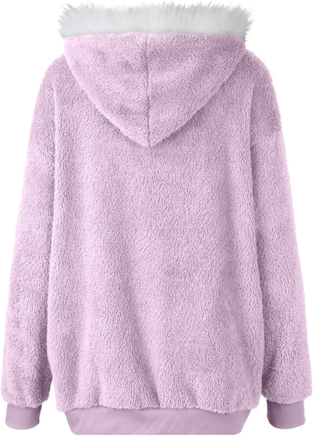 Fleece Jacket Women Plus Size Fuzzy Zip Up Sherpa Jacket Oversized Hooded Winter Coat Outerwear with Pockets