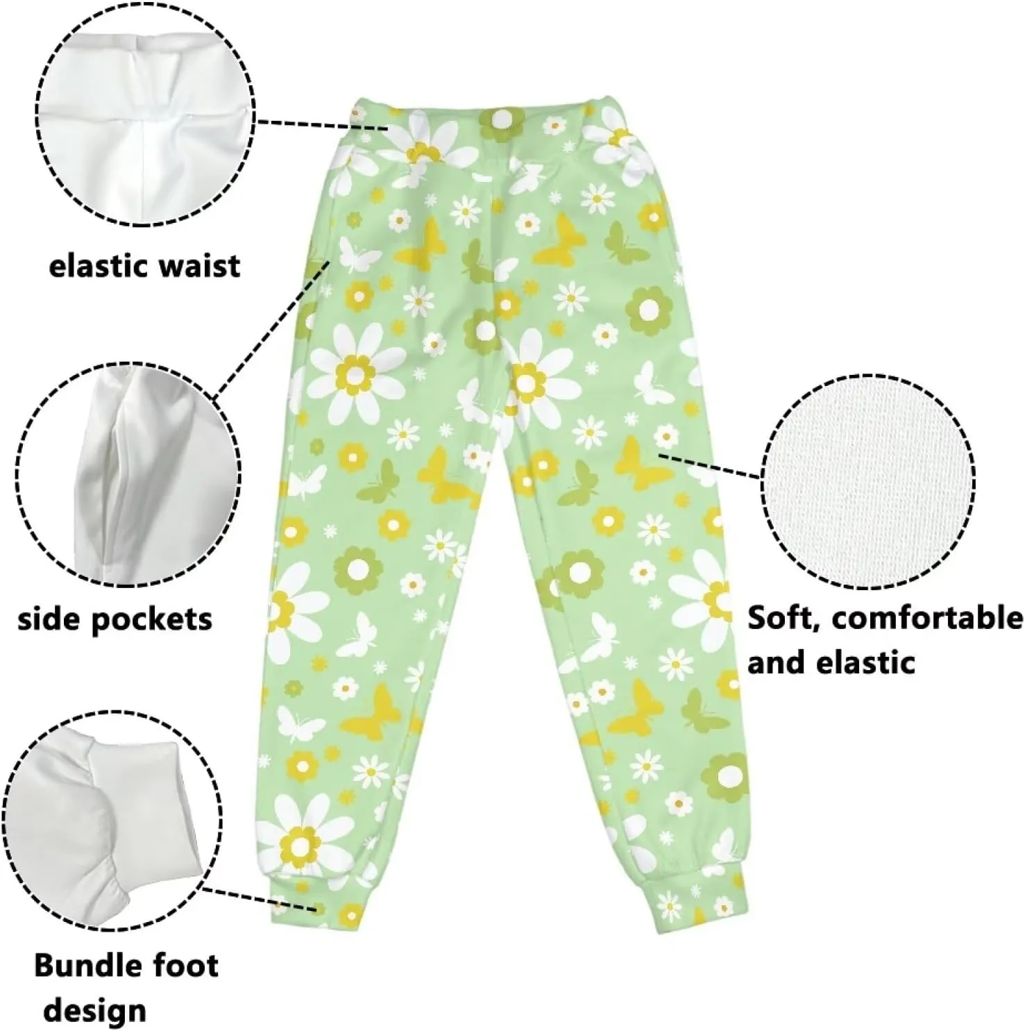Girls' Sweatpants Active Yoga Pants Super Soft Athletic Performance Jogger Pants Size 4-15