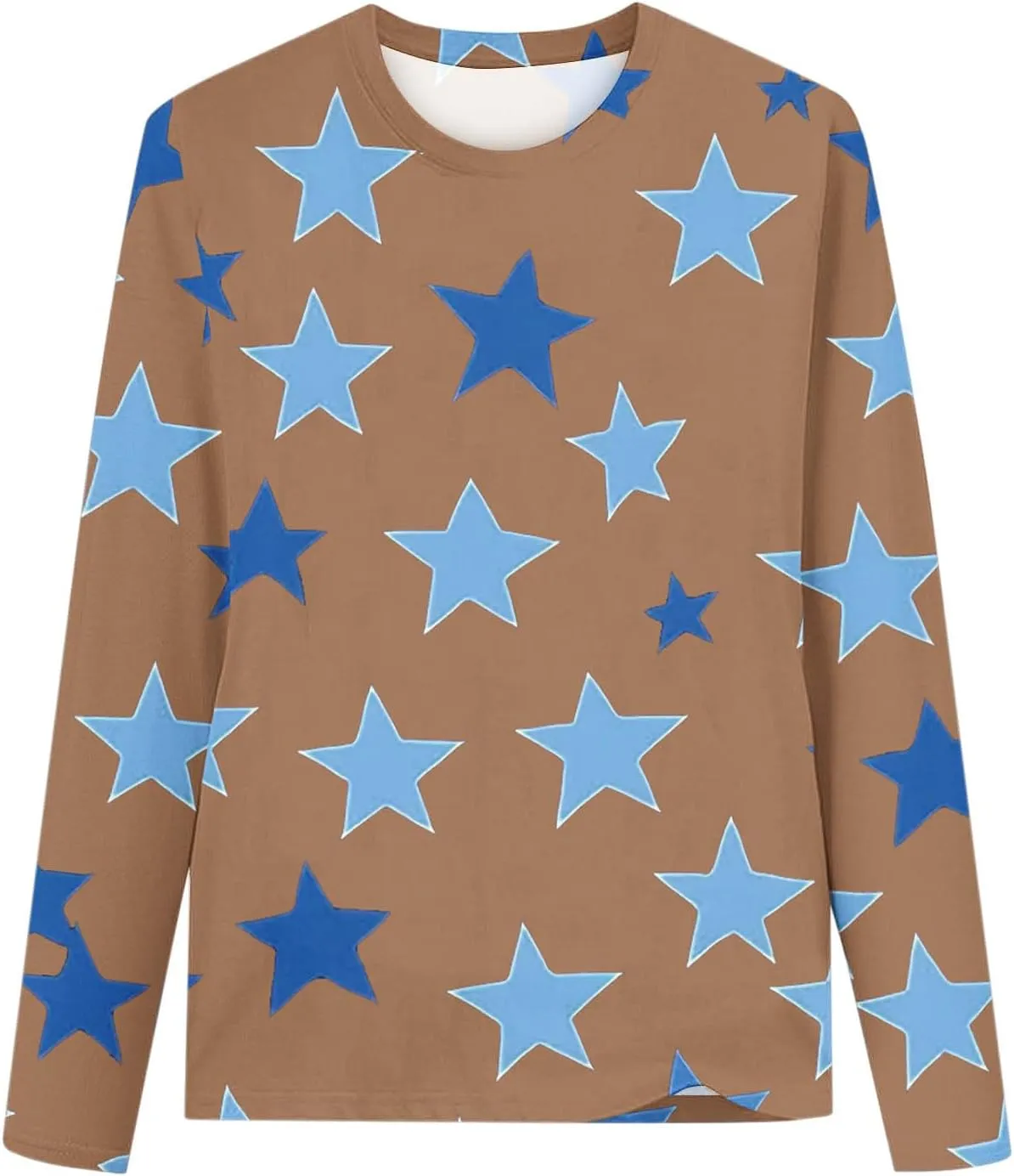 Graphic Sweatshirt Girls Long Sleeve Star Print Crewneck Lightweight Pullover Relaxed Casual Cute Essential Top