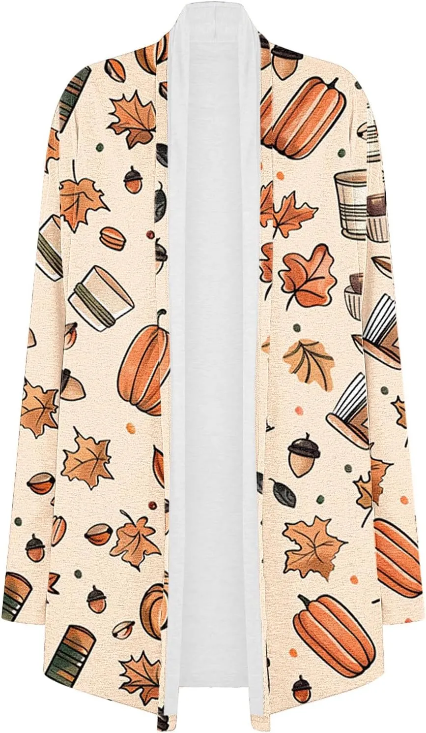 Halloween Cardigan for Women Fall Outfits 2024 Long Sleeve Pumpkin Cardigan Sweater Cute Print Knitting Cardigans