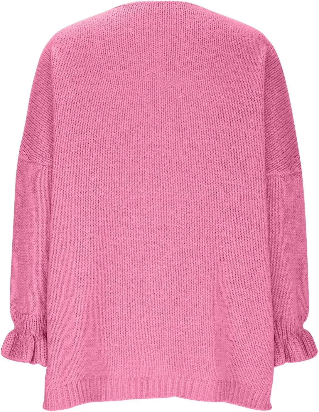 HGps8w Cozy Cardigans for Women Dressy Lace Up Tie Front Sweaters Casual Long Sleeve Solid Chunky Knit Outerwear
