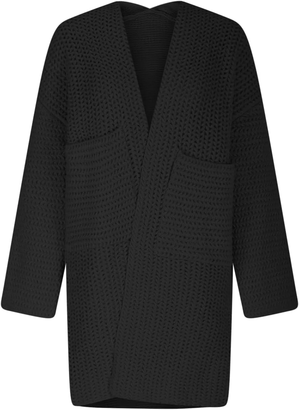 HGps8w Long Cardigans for Women Open Front Loose Casual Long Sleeve Cozy Chunky Knit Outerwear Jackets with Pockets