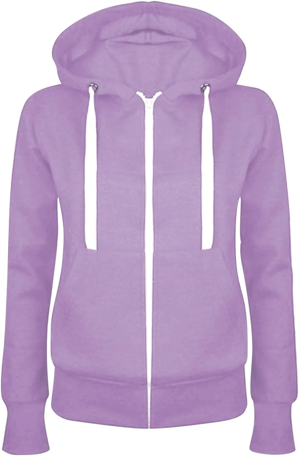 Hoodie Jackets For Women Solid Color Lightweight Drawstring Sweatshirt With Pocket 2024 Fall Casual Thin Coat