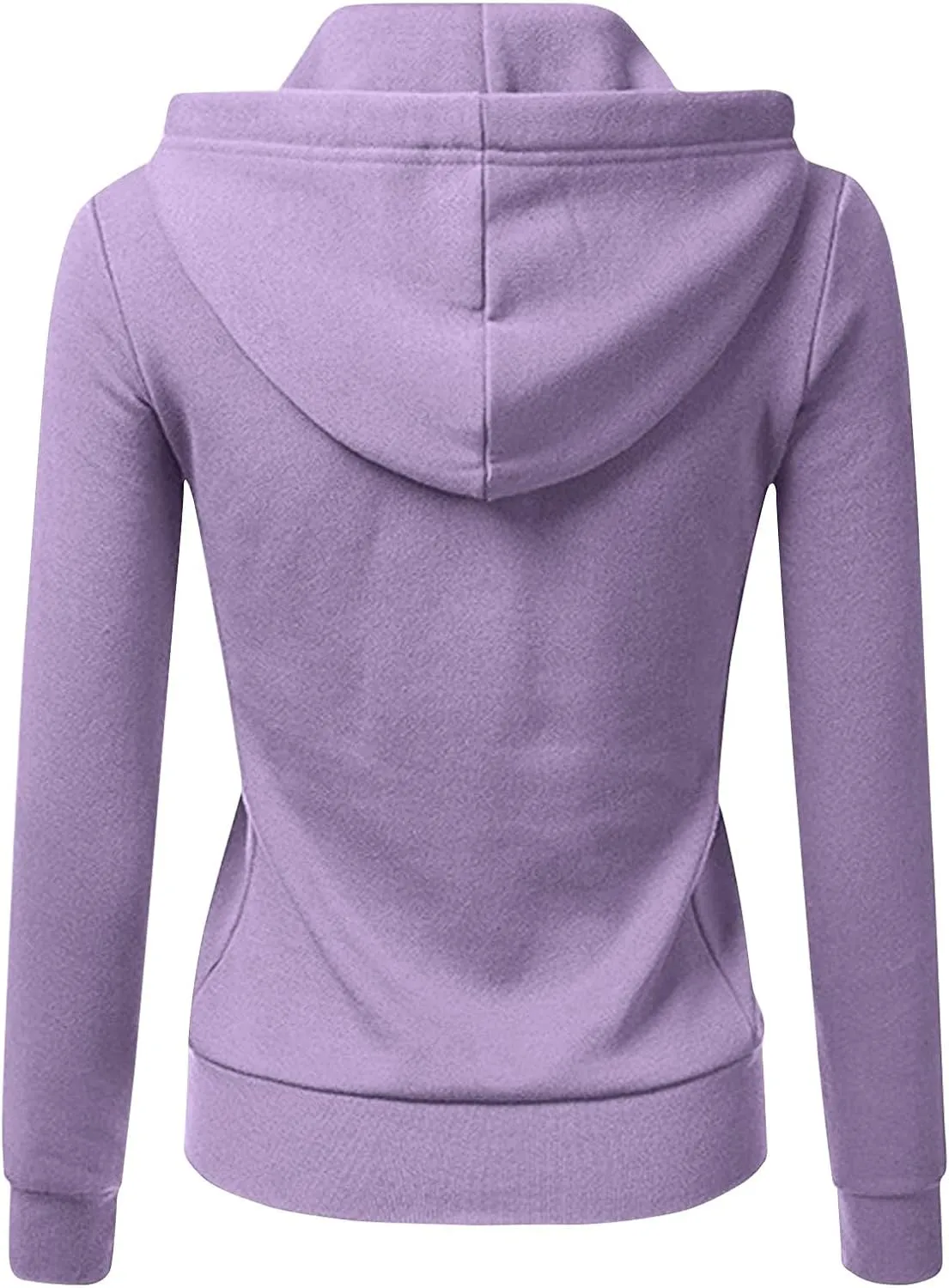 Hoodie Jackets For Women Solid Color Lightweight Drawstring Sweatshirt With Pocket 2024 Fall Casual Thin Coat
