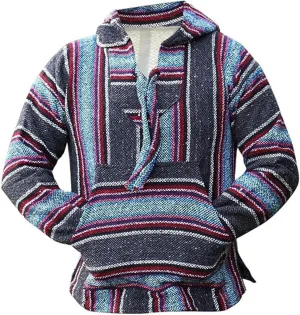 Hoodie Sweatshirt Pullover Jerga Surf Poncho Drug Rug Striped Woven Baja Jacket Coat Hoodie