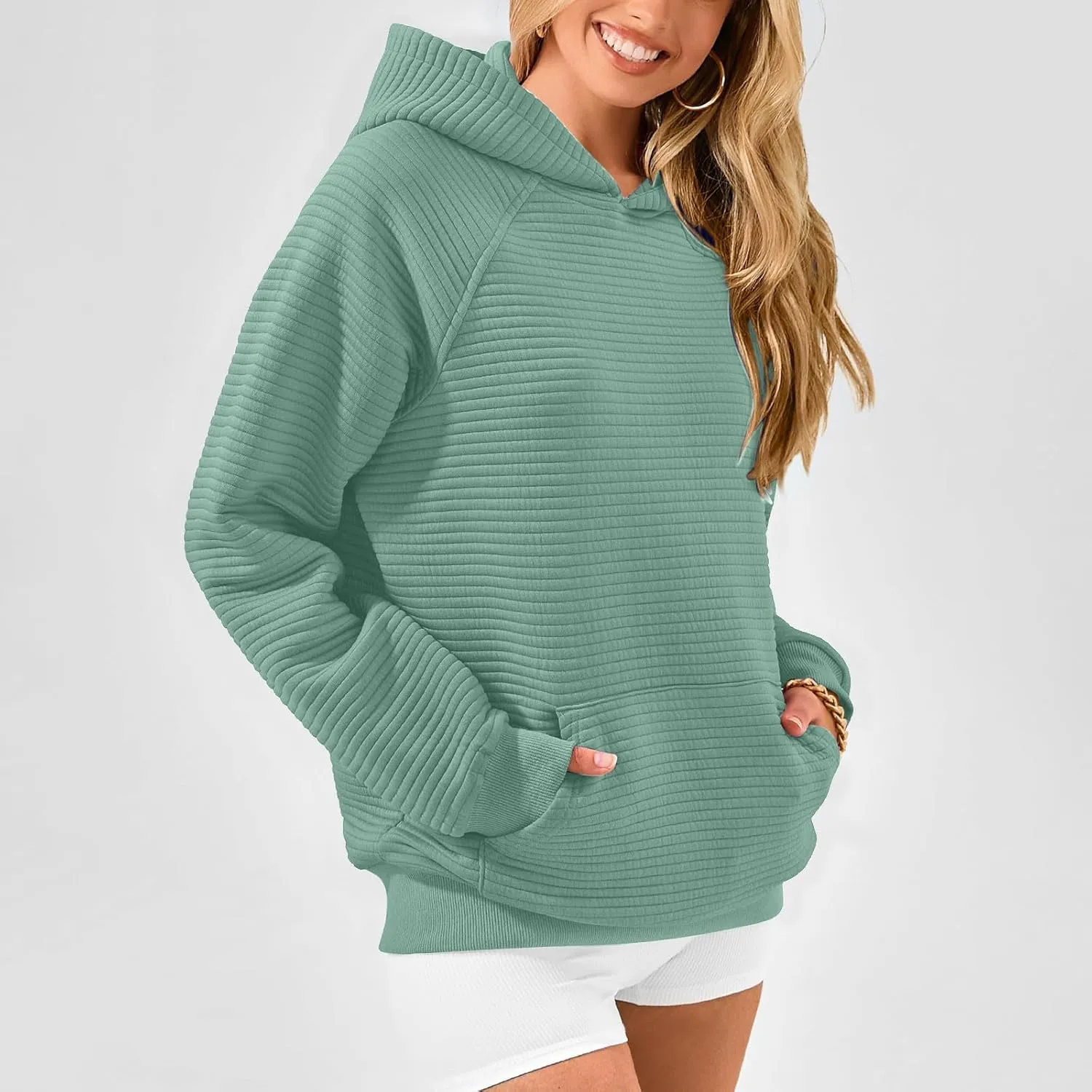 Hoodies for Women Long Sleeve Striped Cotton Sweatshirt 2024 Fall Fashion Soft Casual Pullover Tops With Pocket