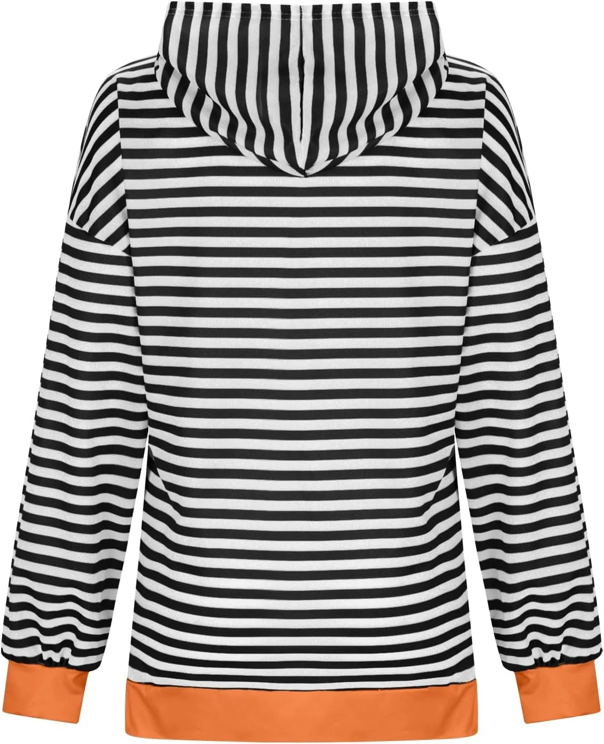 Hoodies for Women Striped Color Block Oversized Sweatshirt Drwastring Long Sleeve Fashion Pullover Sweater With Pocket