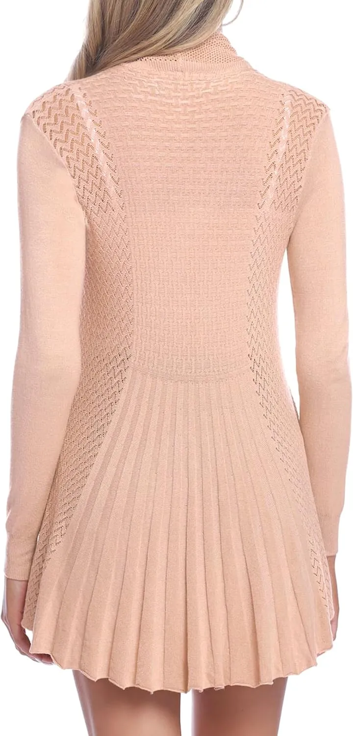 iClosam Women Open Front Cardigans Long Sleeve Lightweight Knit Cardigan Sweater