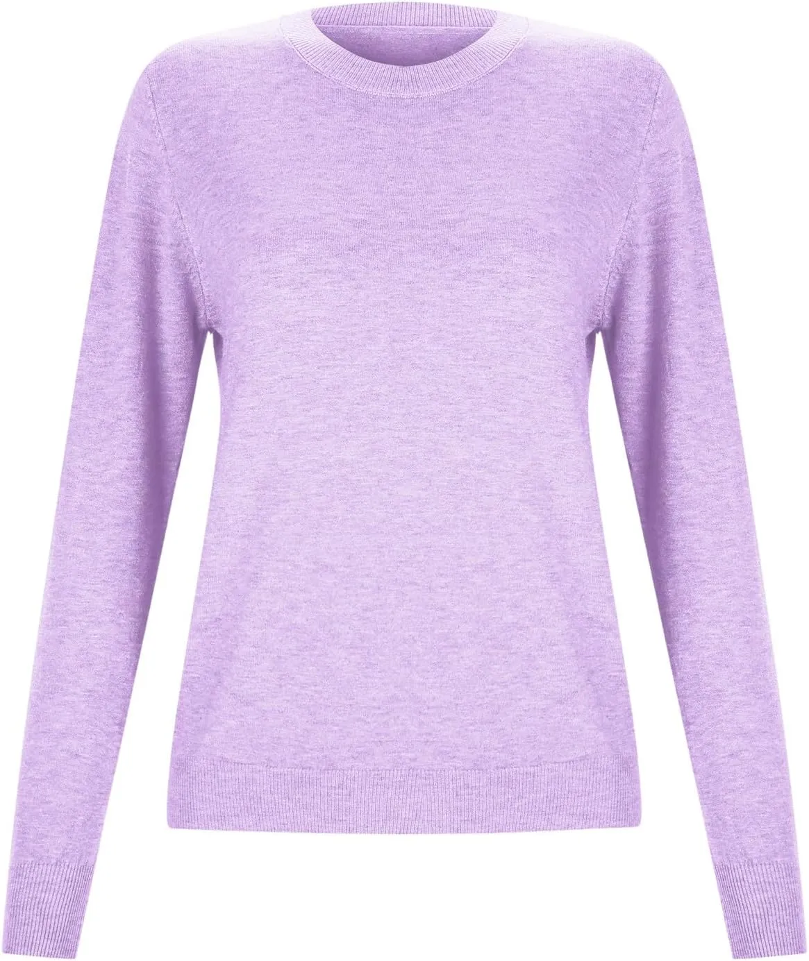 iLH Sweater for Women 2024 Fall Winter Merino Sweaters Cozy Knit Pullover Tops Long Sleeve Crew Neck Lightweight Shirts