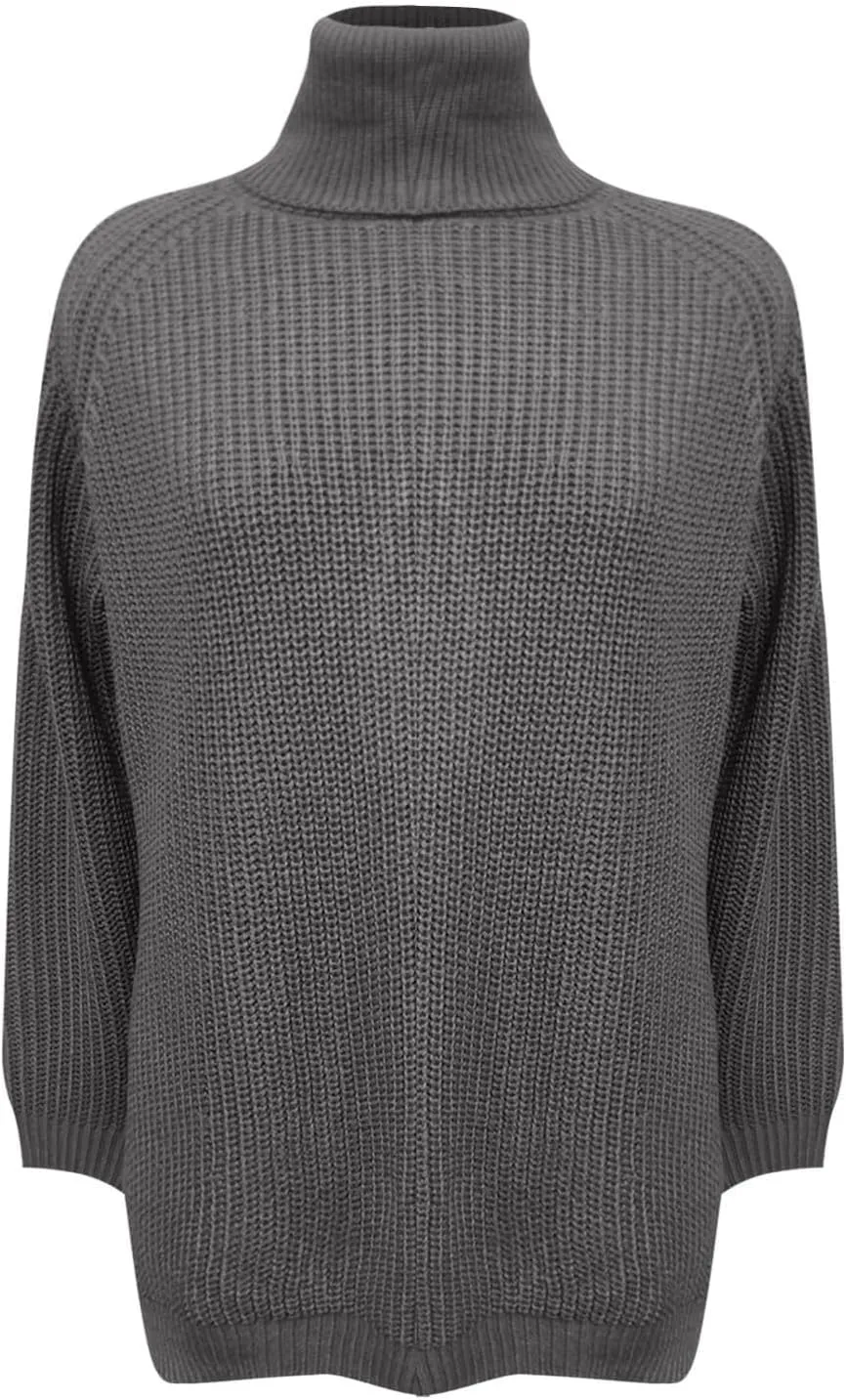 iLH Womens Turtleneck Sweaters Oversized Rib Knit Chunky Pullover Sweaters for Women Fall Winter Thermal Cozy Sweaters