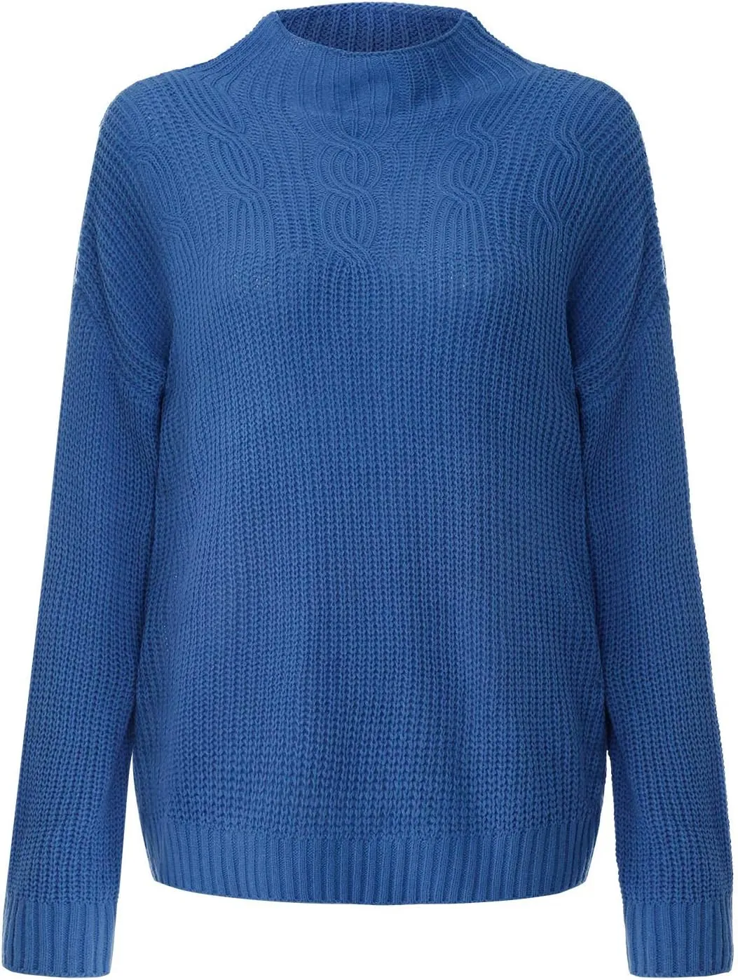 JEGULV Turtleneck Sweaters for Woman Dressy Casual Long Sleeve Cable Knit Pullover Tops Sweaters Loose Soft Jumper Sweaters