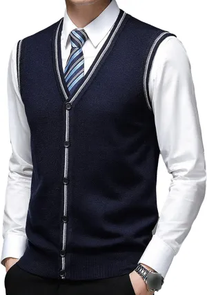 JEShifangjiusu Men'S Cardigan Sweaters Wool Blend V Neck Button Down Sweaters Casual Solid Color Lightweight Knitted Overcoat