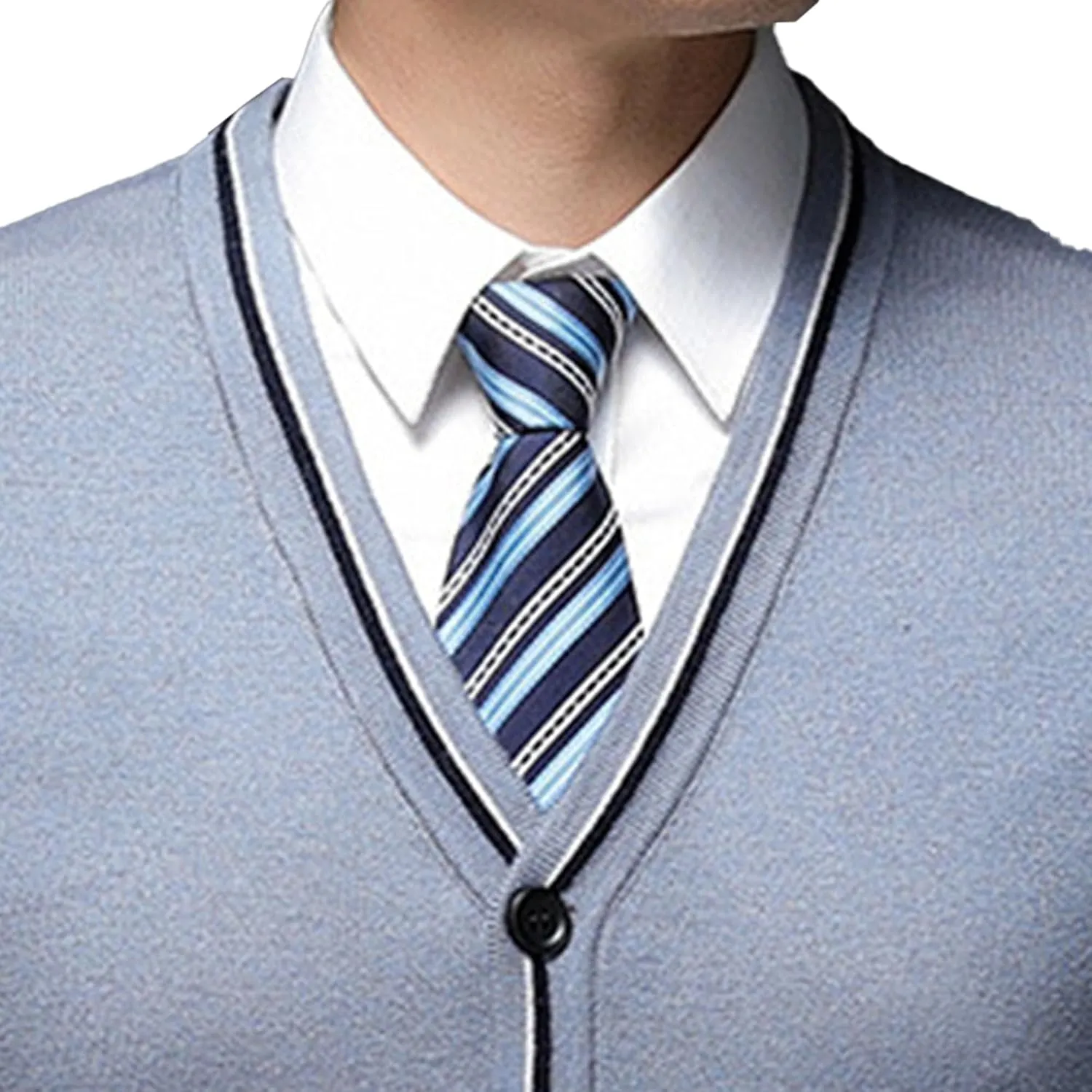 JEShifangjiusu Men'S Cardigan Sweaters Wool Blend V Neck Button Down Sweaters Casual Solid Color Lightweight Knitted Overcoat