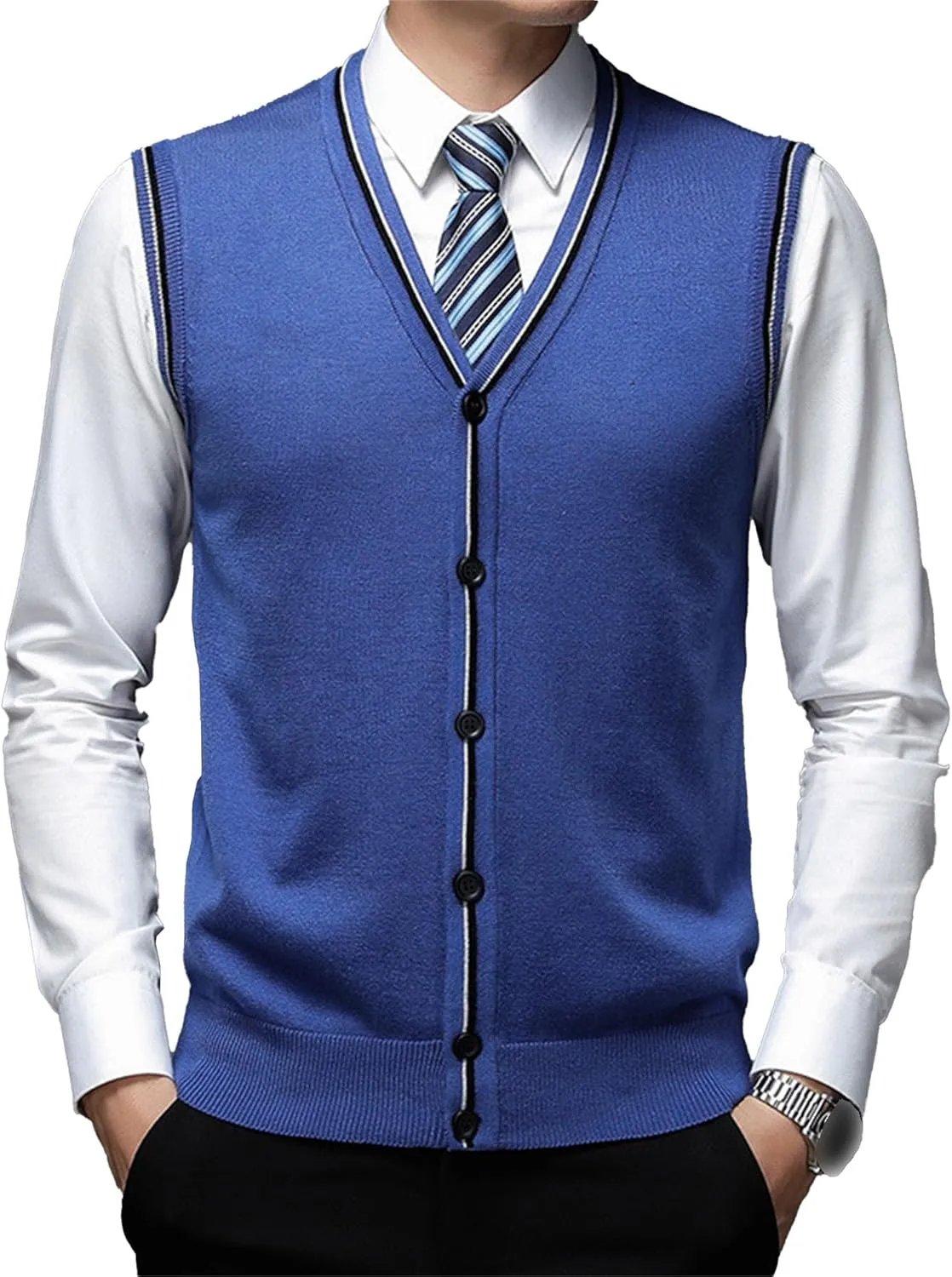 JEShifangjiusu Men'S Cardigan Sweaters Wool Blend V Neck Button Down Sweaters Casual Solid Color Lightweight Knitted Overcoat